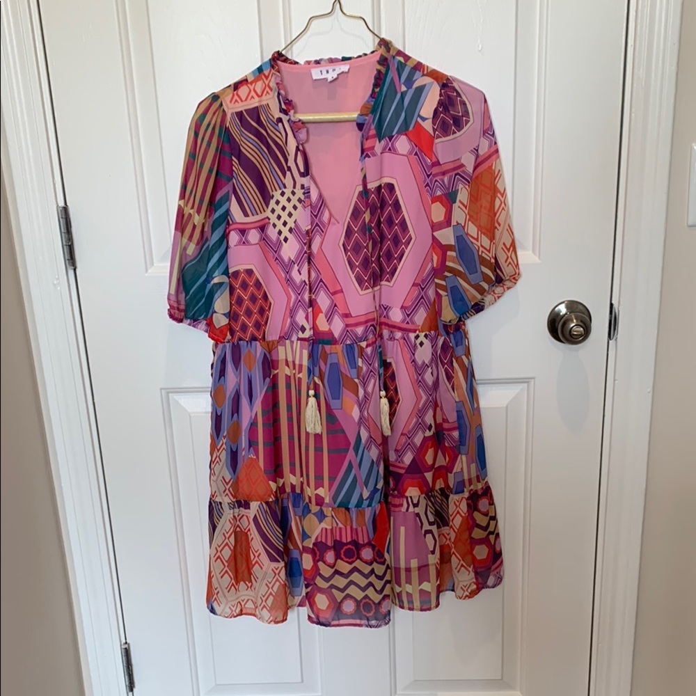 Colorful Geometric Pattern Dress